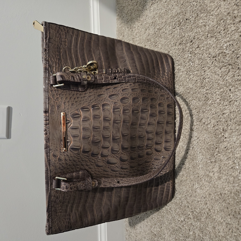 Brahmin Brown Woven Leather Tote Bag